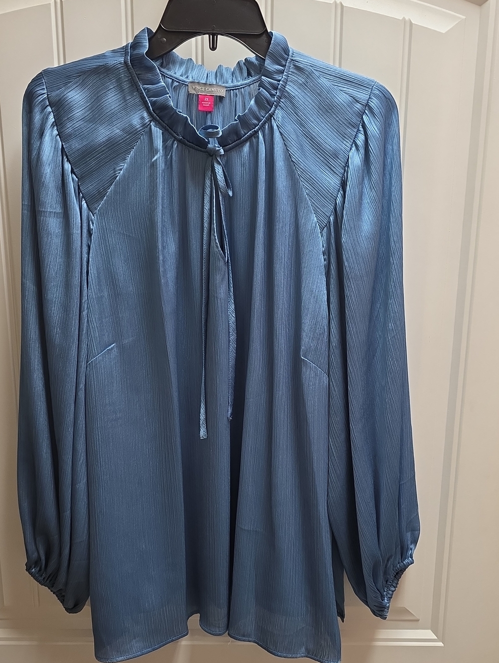 Vince Camuto Dusty Blue Long Sleeve Blouse 2X